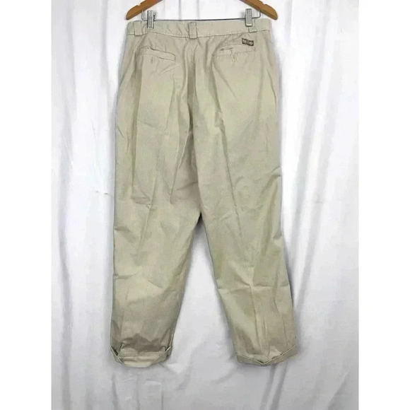 VTG Tan Khaki Bugle Boy Pleated Pants 34 X 29 Men's Slacks - Picture 2 of 10